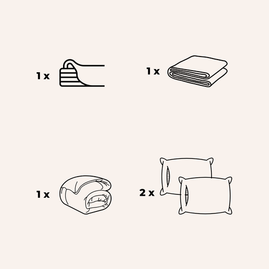 Bamboo bedding set with fitted sheet, duvet and 2 pillowcases