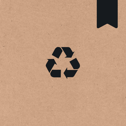 Recycling symbol on kraft cardboard, representing bamboo sustainability