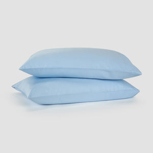 Azul bambu roupa de cama by Momo Cotton – tecido de cetim 300 fios, suave, respirável e sustentável.